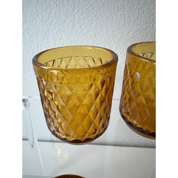 Amber Plant Propagation Jars Cups Containers Vintage Shot Glasses set of 4 - Picture 5 of 10